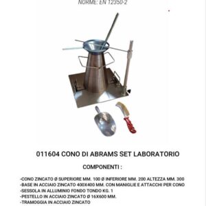 CONO DI ABRAMS SET LABORATORIO INOX