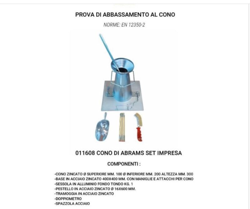 CONO DI ABRAMS SET IMPRESA ZINCATO