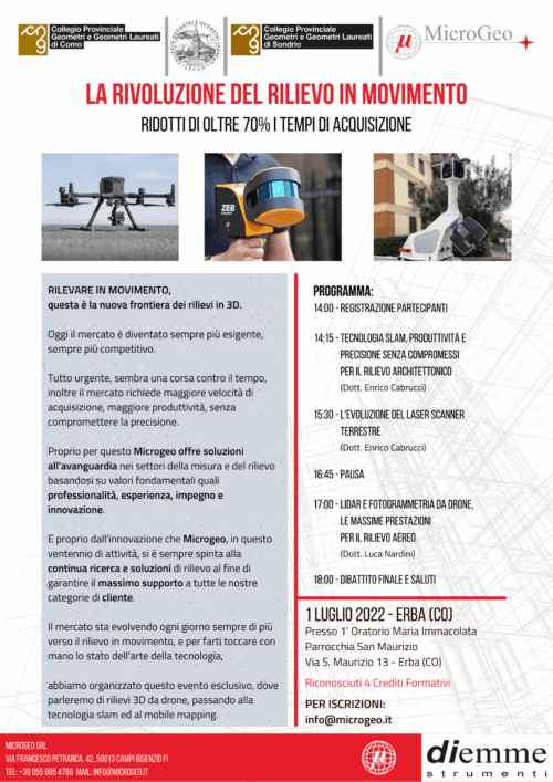 LA RIVOLUZIONE DEL RILIEVO IN MOVIMENTO: ERBA, 1 LUGLIO