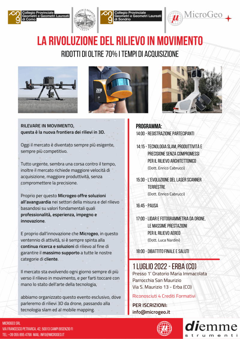 LA RIVOLUZIONE DEL RILIEVO IN MOVIMENTO: ERBA, 1 LUGLIO