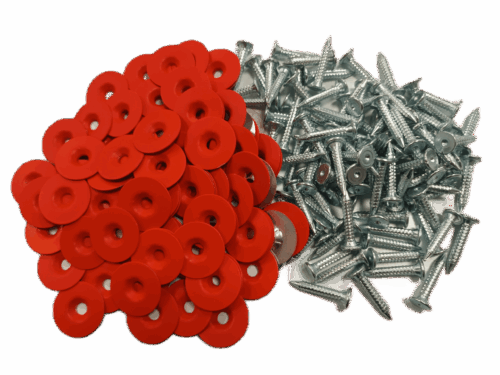 CHIODI TOPOGRAFICI 2,5 CM ROND. COL. ROSSA cf 100 pz