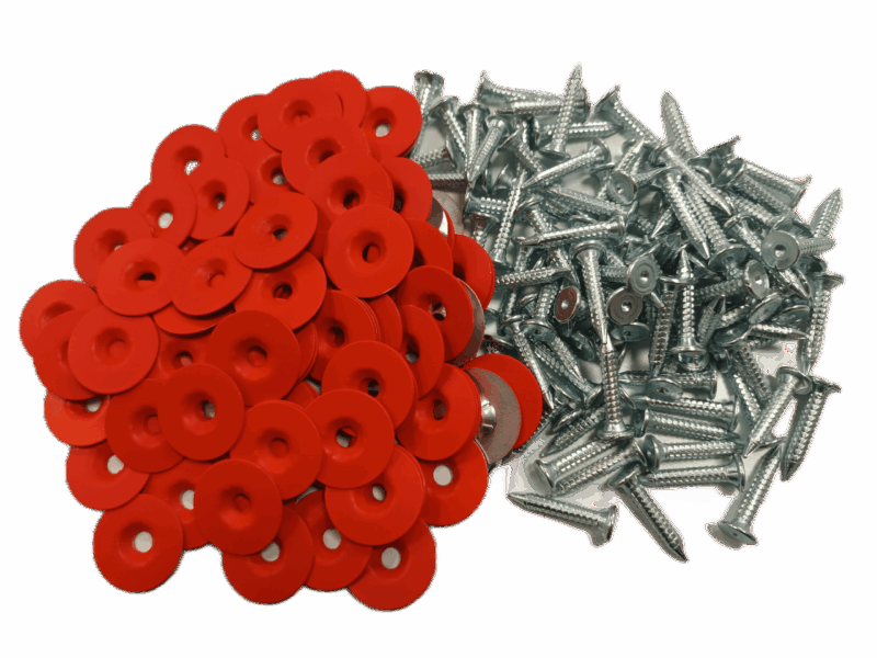 CHIODI TOPOGRAFICI 2,5 CM ROND. COL. ROSSA cf 100 pz