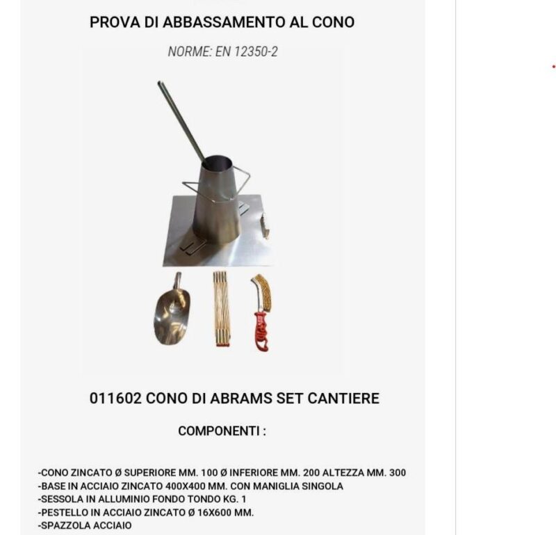 CONO DI ABRAMS SET CANTIERE ZINCATO